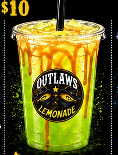 Alien Outlaw artwork from the official Outlaws Lemonade menu
