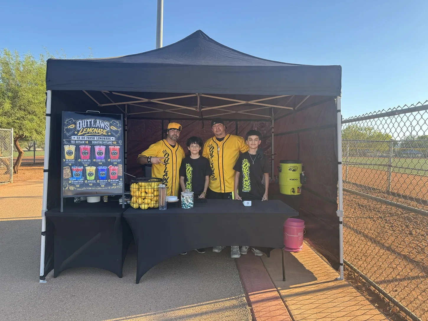 The Outlaws crew at their lemonade setup