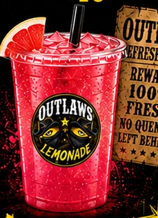 The Ruby Bandit artwork from the official Outlaws Lemonade menu